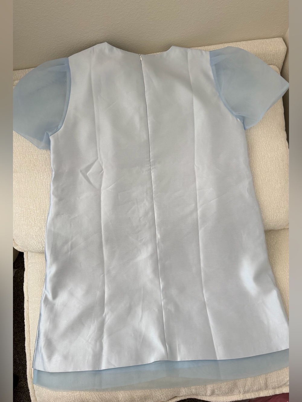 STYLEWE Pale Blue Short Sleeve Satin A-line Dress